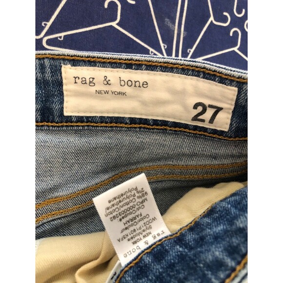 RAG & BONE NINA CUT OFF SHORTS DENIM BLUE RAW HIGH RISE 27 4 - Picture 13 of 13